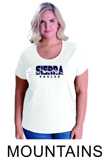 Sierra Curvy Ladies Tee- 4 designs- Matte or Glitter
