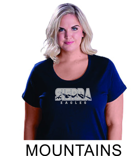 Sierra Curvy Ladies Tee- 4 designs- Matte or Glitter