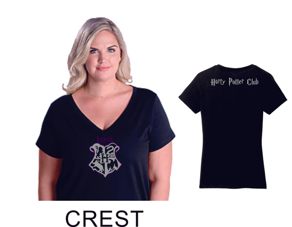 RHMS Harry Potter Club Curvy Ladies Tee- 4 designs- Matte or Glitter