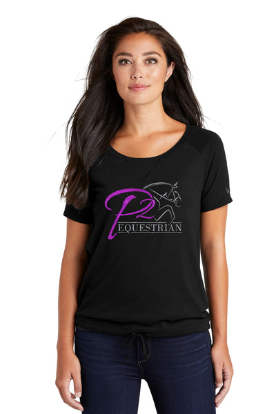 P2 Equestrian Ladies Cinch Waist Tee- Matte and Glitter