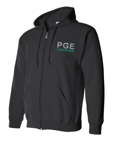 PGE Circle Zip Up Hoodie- 2 Colors -Matte or Glitter