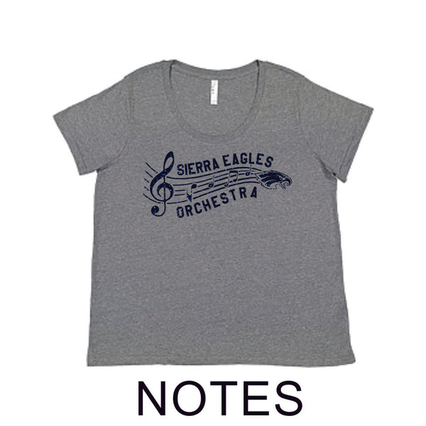 Sierra Music Curvy Ladies Tee- 3 Designs- Matte or Glitter