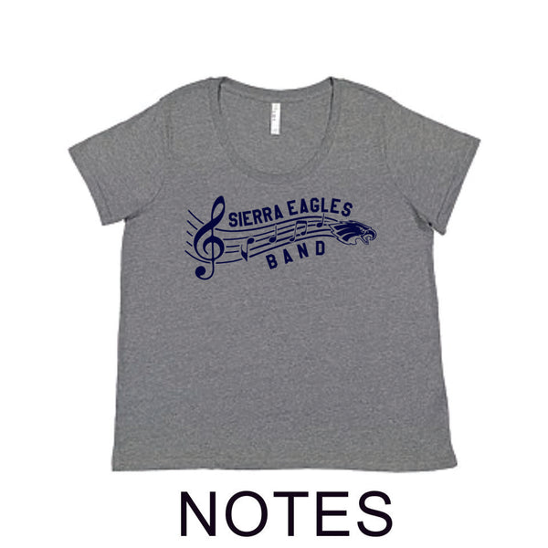 Sierra Music Curvy Ladies Tee- 3 Designs- Matte or Glitter