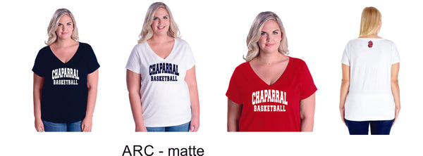 Chap Basketball Curvy Ladies Tee in 4 Designs- Matte or Glitter