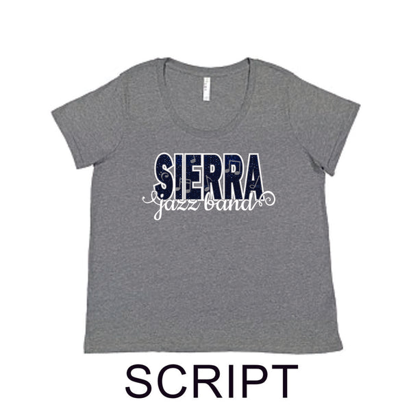 Sierra Music Curvy Ladies Tee- 3 Designs- Matte or Glitter