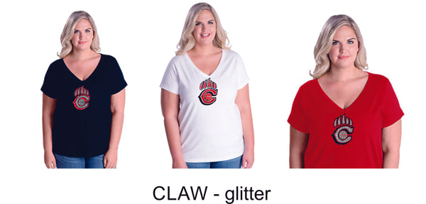 Chap Basketball Curvy Ladies Tee in 4 Designs- Matte or Glitter