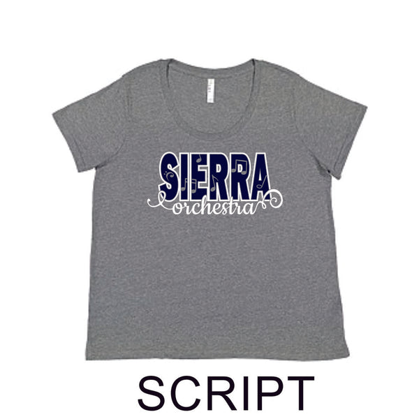 Sierra Music Curvy Ladies Tee- 3 Designs- Matte or Glitter