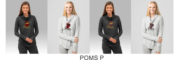 Pondo POMS Ladies Cowl Pullover- 7 Designs- Matte and Glitter