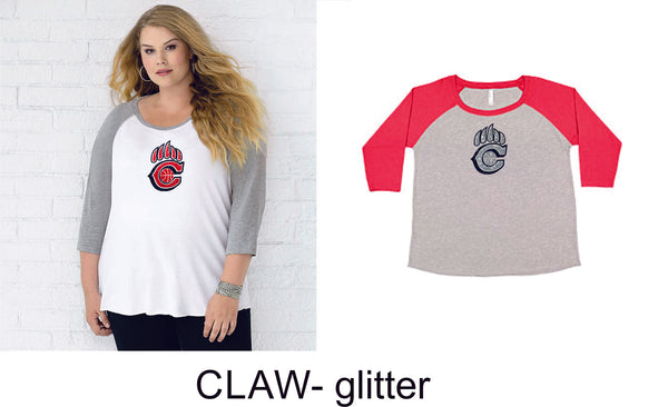 Chap Basketball Curvy Lady Raglan -4 designs - Matte or Glitter