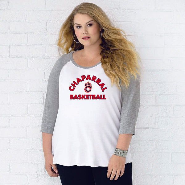 Chap Basketball Curvy Lady Raglan -4 designs - Matte or Glitter