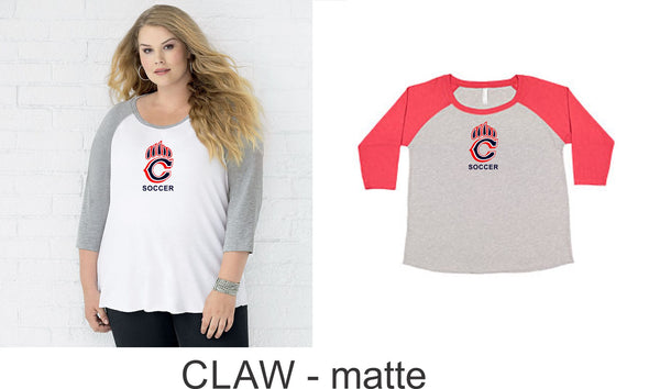 Chap Soccer Curvy Lady Raglan -5 designs - Matte or Glitter
