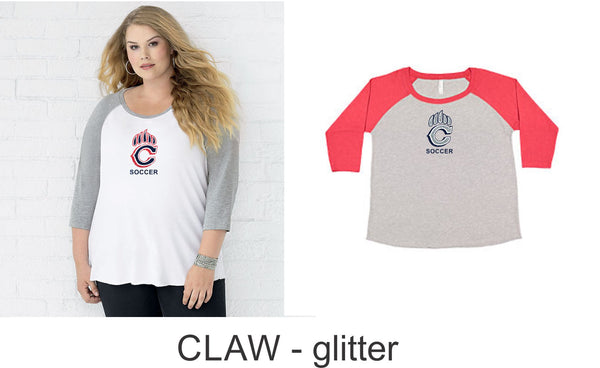 Chap Soccer Curvy Lady Raglan -5 designs - Matte or Glitter