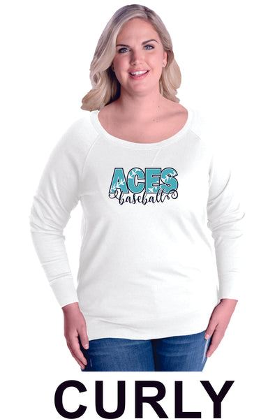 Aces Curvy Ladies Slouchy Pullover in 5 Designs- Matte or Glitter