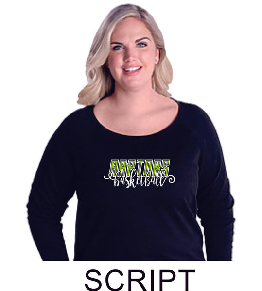 Raptors Curvy Ladies Slouchy Pullover in 2 Designs- 4 Sports- Matte or Glitter
