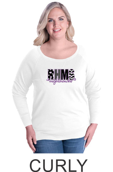 RHMS Curvy French Terry Slouchy Pullover- Matte or Glitter