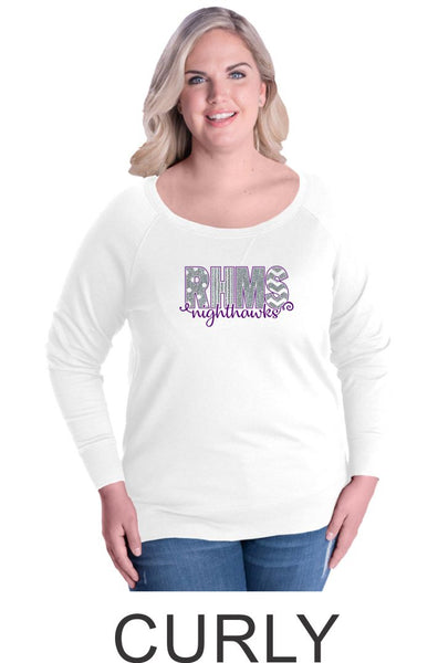RHMS Curvy French Terry Slouchy Pullover- Matte or Glitter