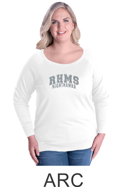 RHMS Curvy French Terry Slouchy Pullover- Matte or Glitter