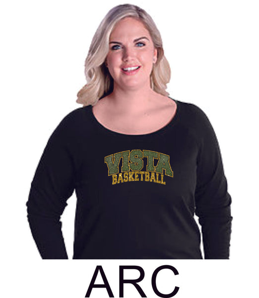 MVHS Basketball Curvy Ladies Slouchy Pullover in 3 Designs- Matte or Glitter