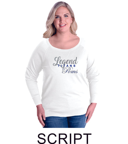 LT Poms Curvy Ladies Slouchy Pullover in 2 Designs- Matte or Glitter