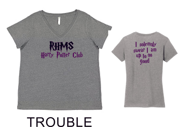 RHMS Harry Potter Club Curvy Ladies Tee- 4 designs- Matte or Glitter