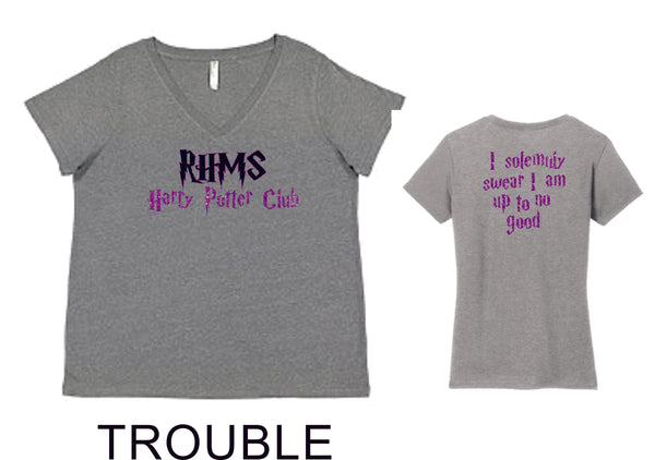 RHMS Harry Potter Club Curvy Ladies Tee- 4 designs- Matte or Glitter