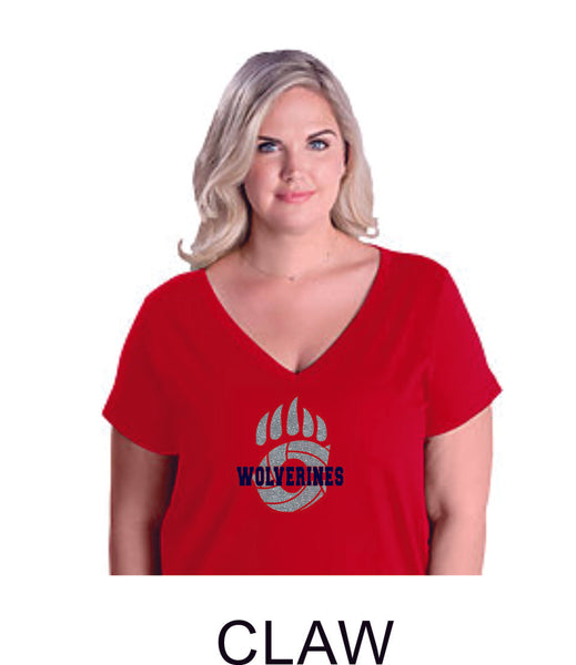 Chap Volleyball Curvy Ladies Tee in 4 Designs- Matte or Glitter