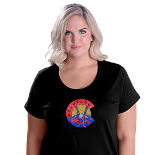 Peak Softball Logo Curvy Ladies Tee