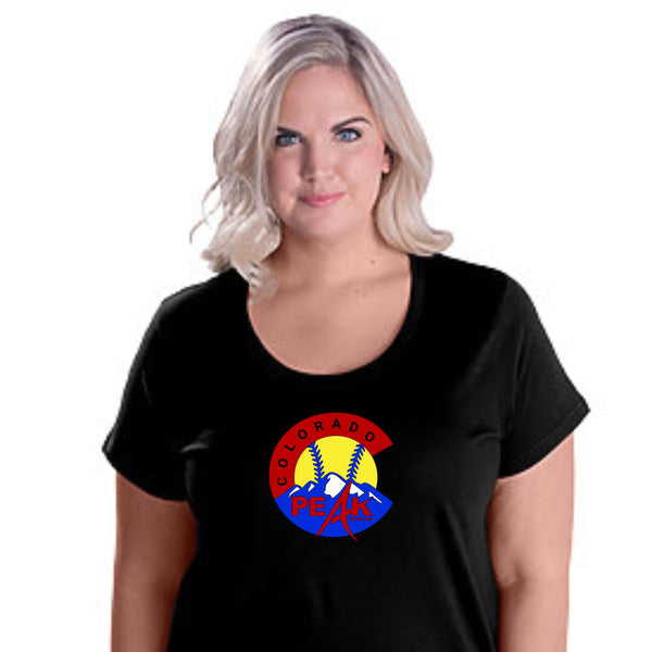 Peak Softball Logo Curvy Ladies Tee