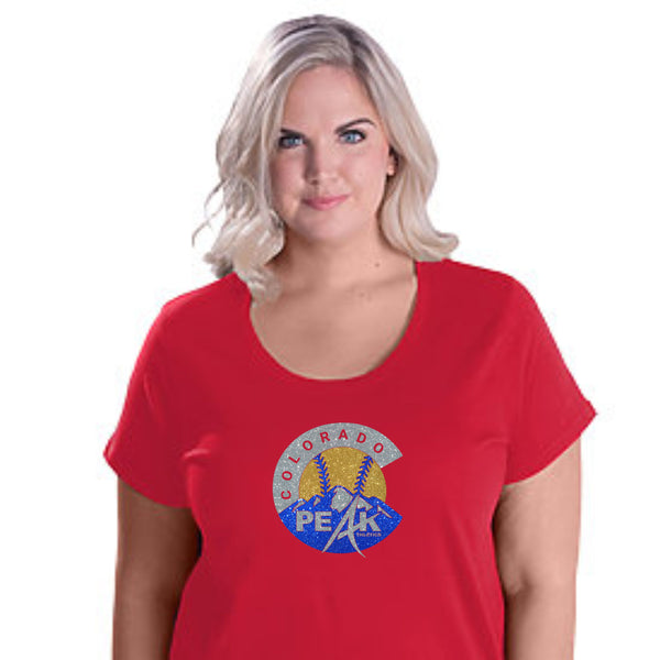 Peak Softball Logo Curvy Ladies Tee