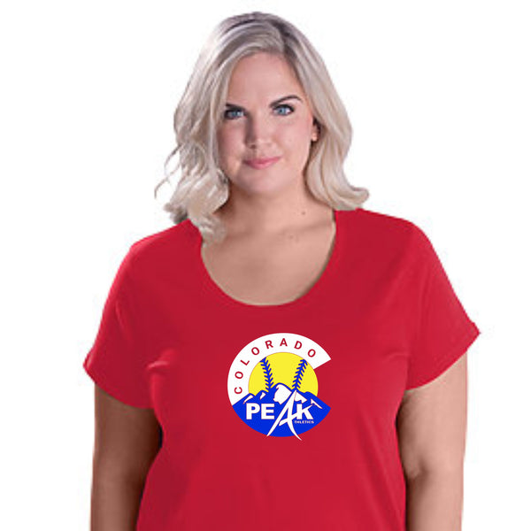 Peak Softball Logo Curvy Ladies Tee