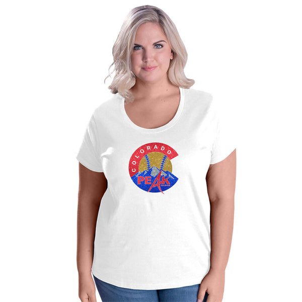 Peak Softball Logo Curvy Ladies Tee