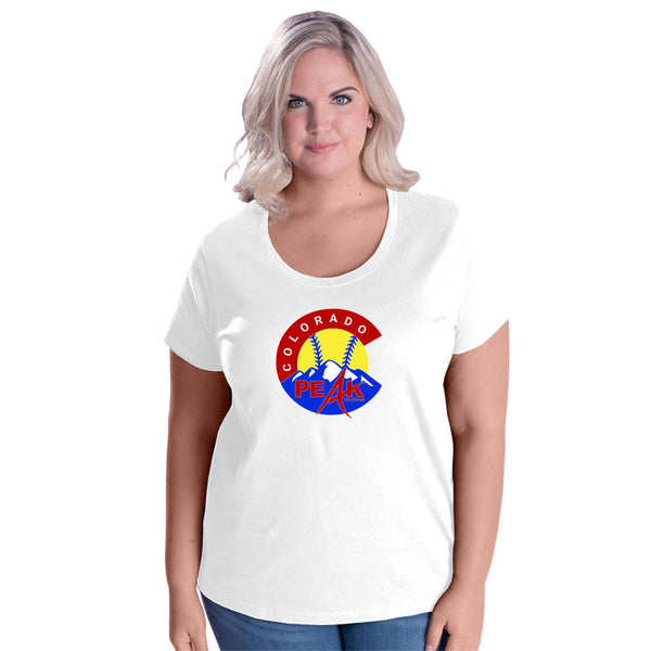 Peak Softball Logo Curvy Ladies Tee