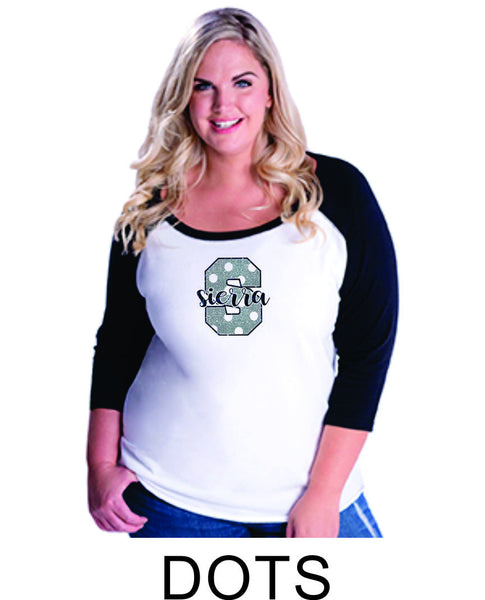 Sierra Curvy Lady Raglan- 3 designs-Matte or Glitter