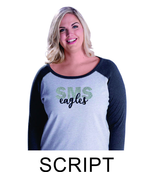 Sierra Curvy Lady Raglan- 3 designs-Matte or Glitter