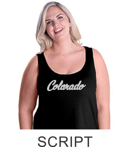 CO Baseball Curvy Ladies Tank- 7 designs- Matte or Glitter