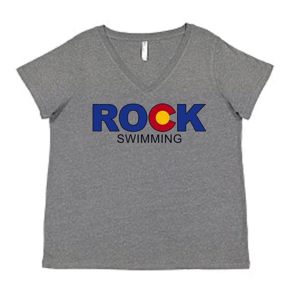 ROCK Swimming Curvy Ladies Tee- 3 colors- Matte or Glitter