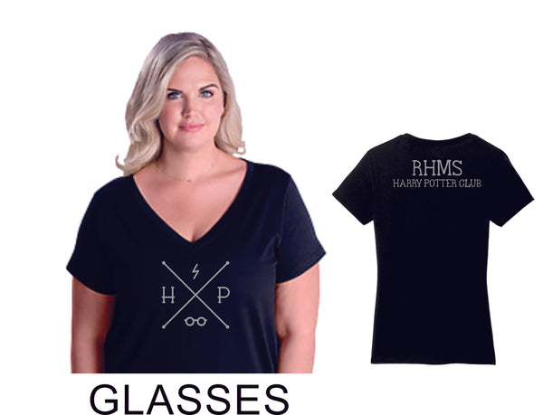 RHMS Harry Potter Club Curvy Ladies Tee- 4 designs- Matte or Glitter