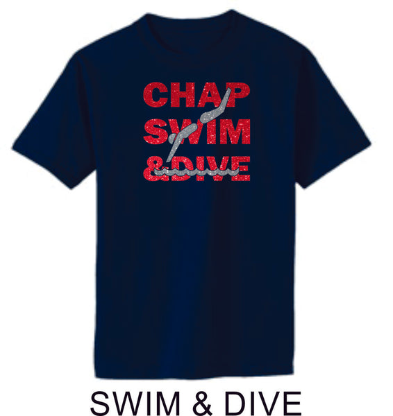 Chap Swim & Dive Basic Tee- Matte or Glitter