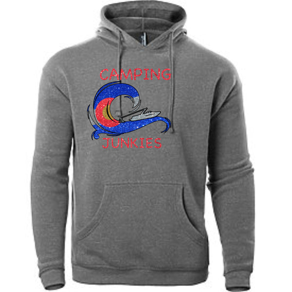 Camping Junkies Premium Unisex Hoodie - Matte or Glitter