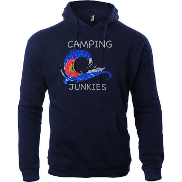 Camping Junkies Premium Unisex Hoodie - Matte or Glitter