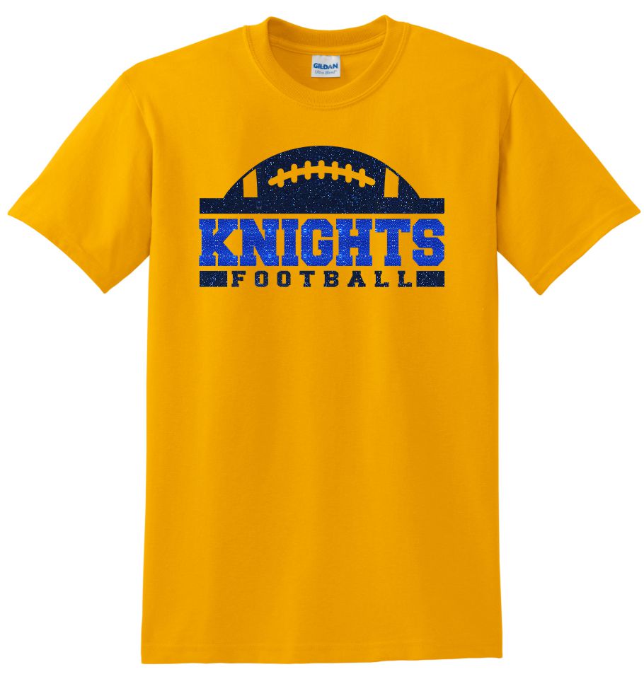 Knights Basic FOOTBALL design Tee- Matte or Glitter – Schmancy