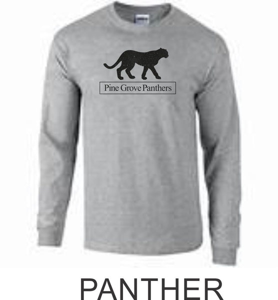 PGE Grey Long Sleeve Tee- 4 Designs- Matte or Glitter