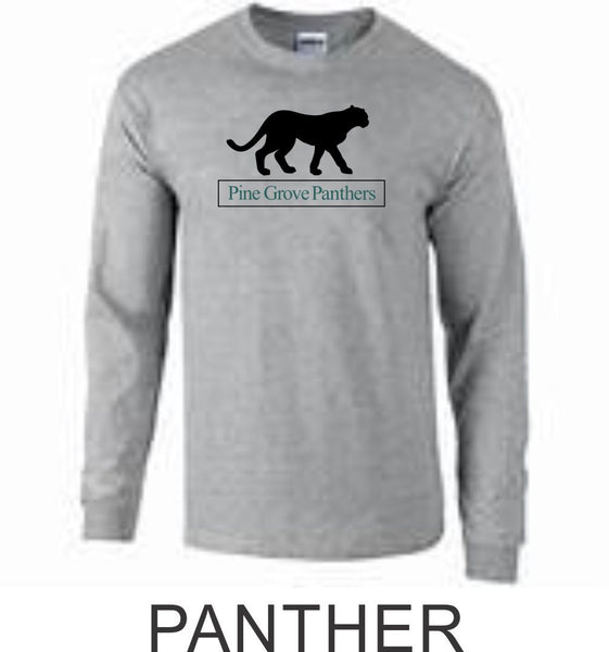 PGE Grey Long Sleeve Tee- 4 Designs- Matte or Glitter