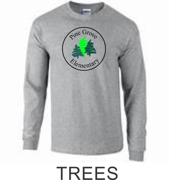 PGE Grey Long Sleeve Tee- 4 Designs- Matte or Glitter