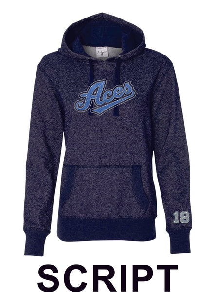 Aces Ladies Sparkle Fabric French Terry Hoodie- 2 Designs