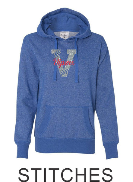 Vipers Ladies Sparkle Fabric French Terry Hoodie