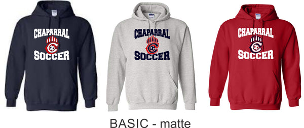 Chap Soccer Hooded Sweatshirt- 5 Designs- Matte and Glitter