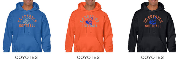 EC Coyotes Basic Hoodie-4 designs  Matte or Glitter