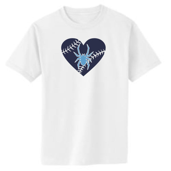 Spiders SPIDER HEART design Basic Tee-Matte or Glitter