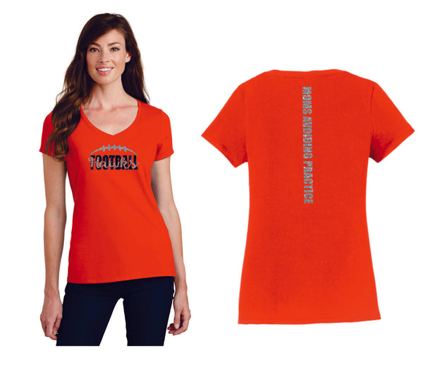 Hawks Football Ladies Short Sleeve Mom Tee- Matte or Glitter